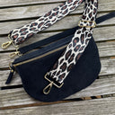 Bauchtasche Damen Wildleder - Schwarz - GOLD