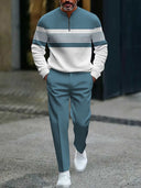 ⌛ ¡Solo quedan 3 días: 50% de descuento en todo! Conjunto moderno para hombre: suéter con estampado gráfico y pantalón a juego