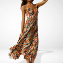 Yamy | Vestido midi estampado con tirantes
