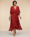 Julieta | Vestido de chifon escote en v