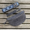 Bauchtasche Wildleder Damen SET - Dunkelgrau