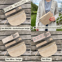 Bauchtasche Wildleder Damen SET - Taupe