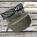 Bauchtasche Wildleder Damen SET - Dunkelgrün