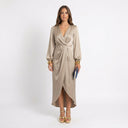 Martina | Vestido de noche midi con drapeado central