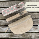 Bauchtasche Wildleder Damen SET - Taupe