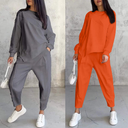 💕Conjunto de sudadera de manga larga con bajo irregular y pantalones para mujer