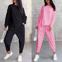 💕Conjunto de sudadera de manga larga con bajo irregular y pantalones para mujer
