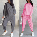 💕Conjunto de sudadera de manga larga con bajo irregular y pantalones para mujer