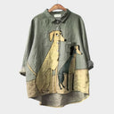 Blusa atemporal de lino estampada