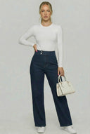 📢 50% de descuento – Jeans para mujer de tiro alto y pierna ancha ⏰ ¡Aprovecha ahora!