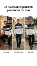 ⌛ ¡Solo quedan 3 días: 50% de descuento en todo! Conjunto moderno para hombre: suéter con estampado gráfico y pantalón a juego