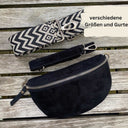 Bauchtasche Wildleder Damen SET - Schwarz