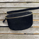 Bauchtasche Damen Wildleder - Schwarz - GOLD