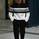 ⌛ ¡Solo quedan 3 días: 50% de descuento en todo! Conjunto moderno para hombre: suéter con estampado gráfico y pantalón a juego