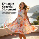 💥 Oferta especial 50% de descuento 💥 Vestido plisado sin mangas con estampado floral para mujer